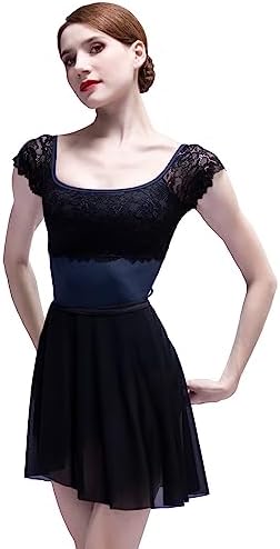 Vue 5 de Justaucorps Dansemanche Courte Dentelle