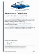 BSidesAth Attendance Certificate 2020 - Webinar