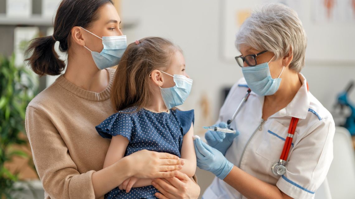 Child receiving vaccination
