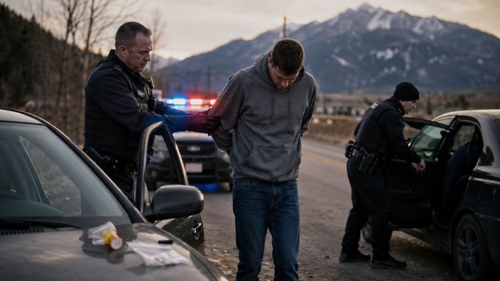 Idaho drug crime arrest with law enforcement on scene