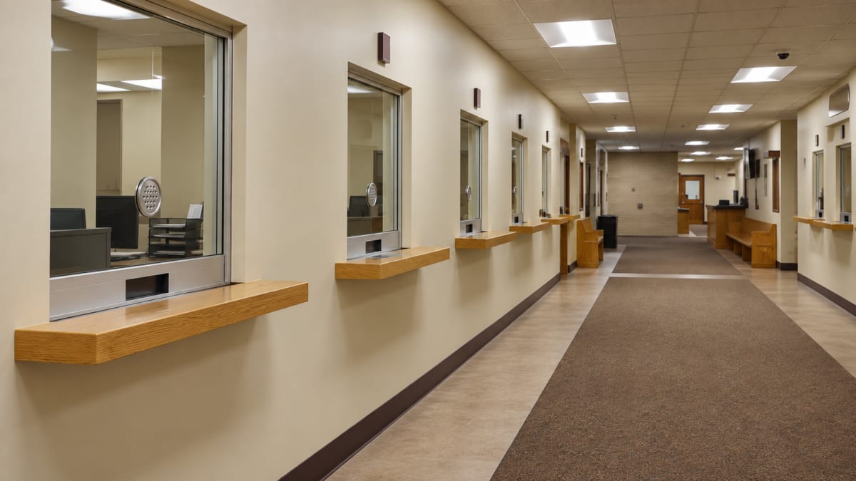 Courthouse clerk window in Idaho Falls