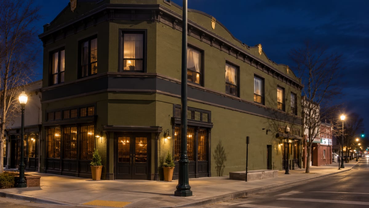 Empty sidewalk after last call in Idaho Falls