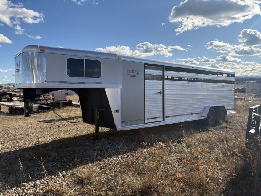 Livestock stock trailer on the lot at Carl's Trailer Sales in Belle Fourche