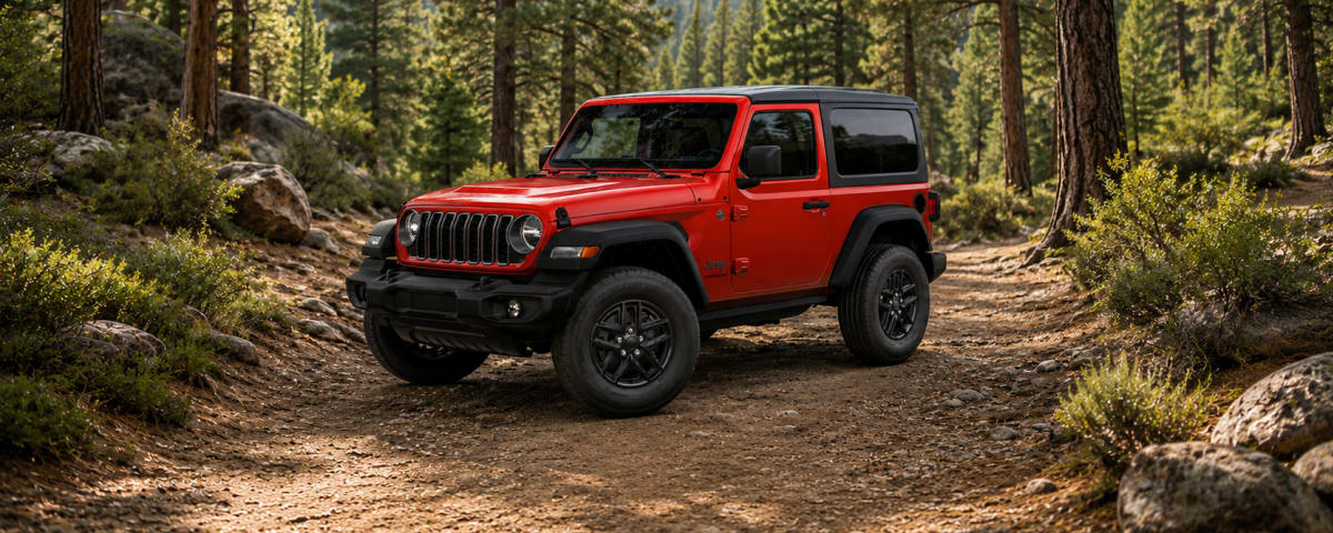 2026 Jeep Wrangler Sport S in the woods