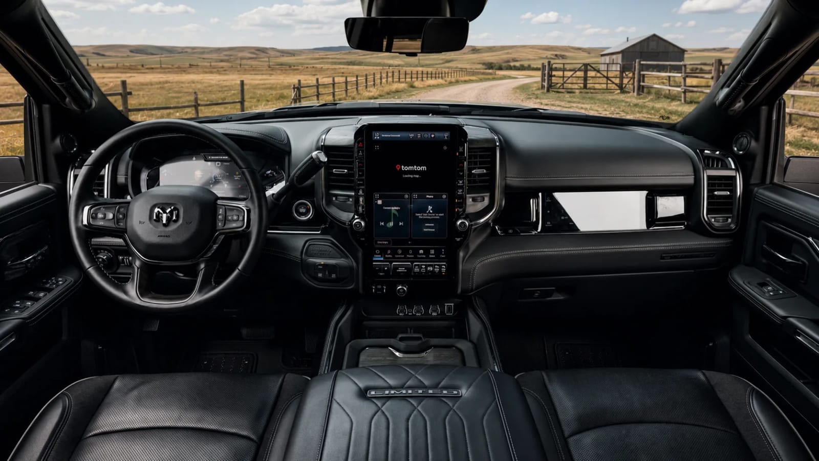 Interior of a 2026 Ram 2500 Limited heavy-duty pickup truck