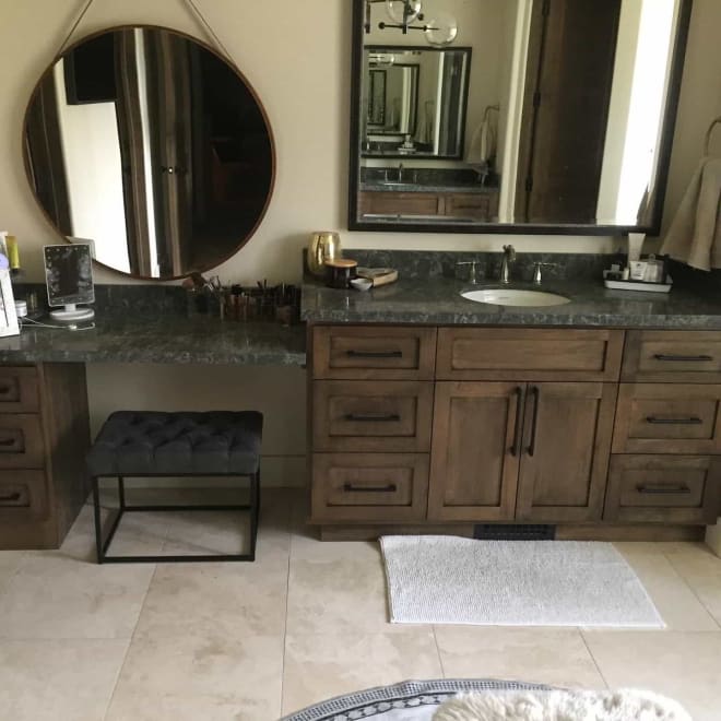 Wood stain cabinet reface
