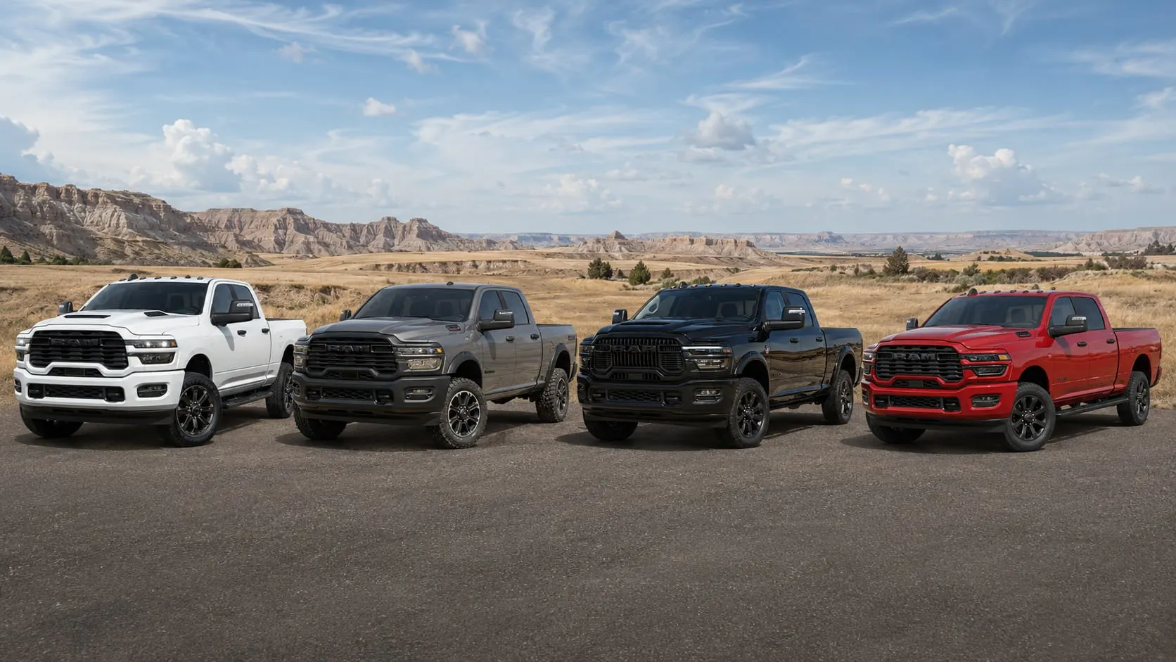 2026 Ram 2500 heavy-duty lineup showing multiple trim levels