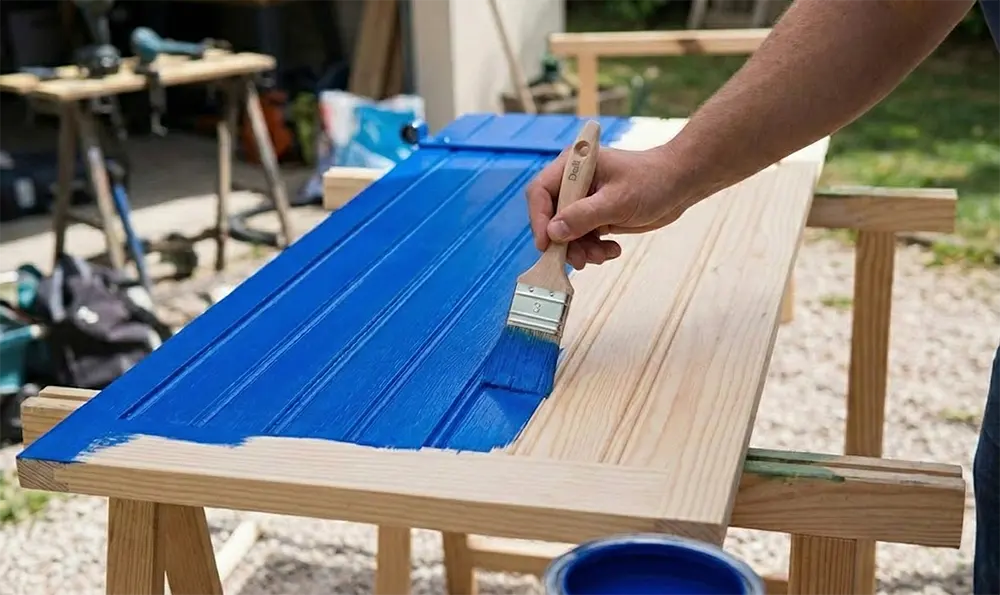 Volet en bois avec peinture extérieure, rénovation volets Charente-Maritime