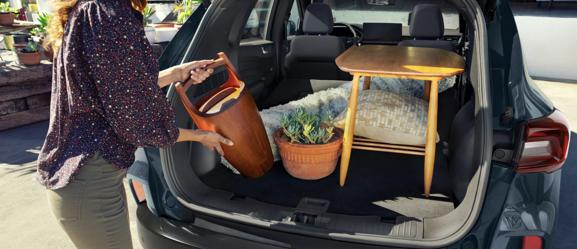 2026 Ford Escape cargo area with rear seats folded