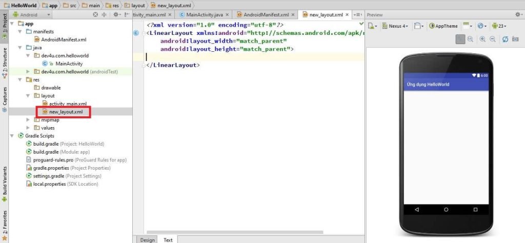 Layout mới đã được tạo Layout mới đã được tạo