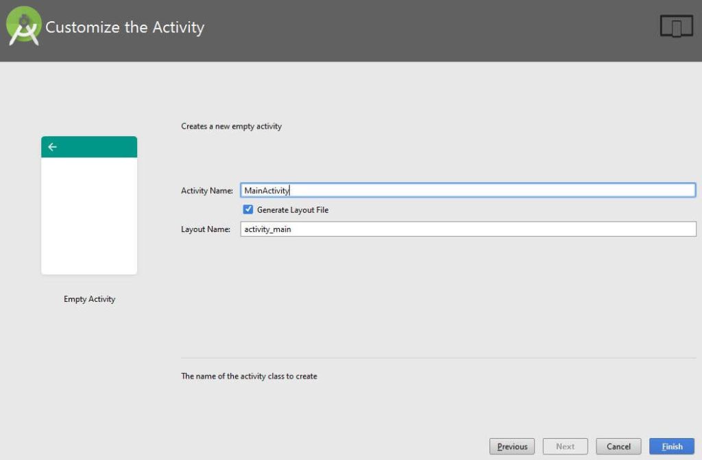 Tạo Project Android mới bằng Android Studio Tạo Project Android mới bằng Android Studio