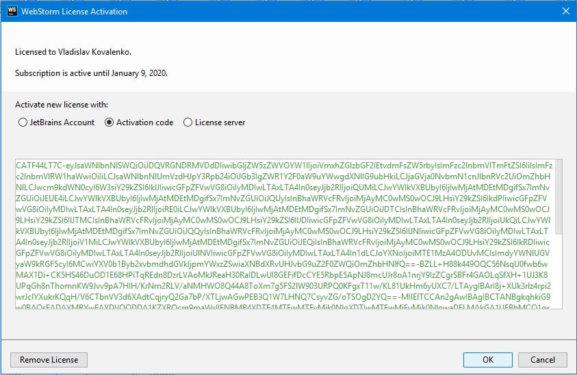 webstorm 2019 activation code