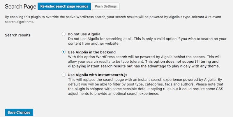 Tích hợp Algolia với WordPress
