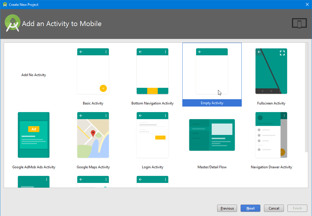 Tạo một dự án Android Studio