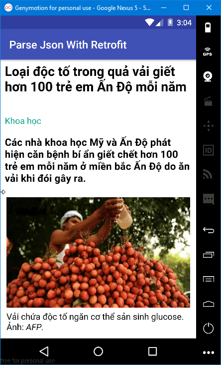 Hiển thị chi tiết bài viết khi click vào item trên listview