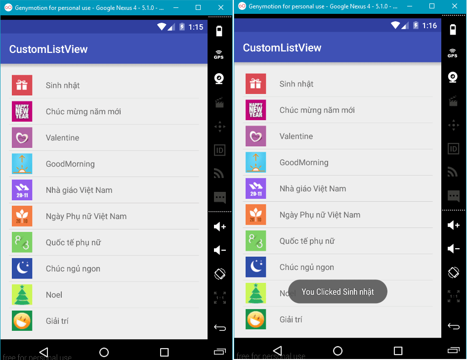 Custom ListView trong Android với ImageView và TextView