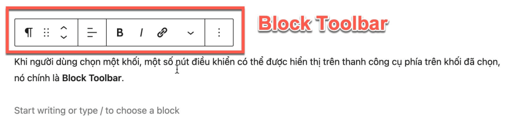 Wordpress gutenberg block toolbar