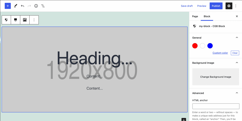Create a Gutenberg Background Image