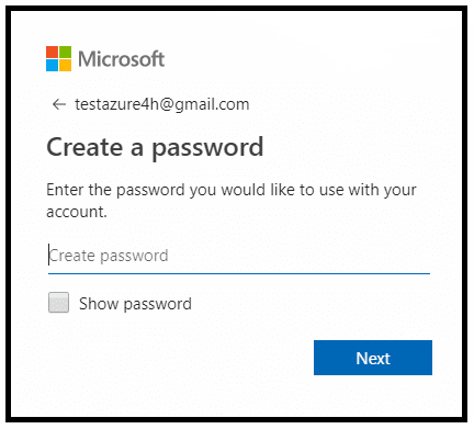 Tại đây bạn tạo tên tài khoản Microsoft và đặt mật khẩu –> Tiếp theo