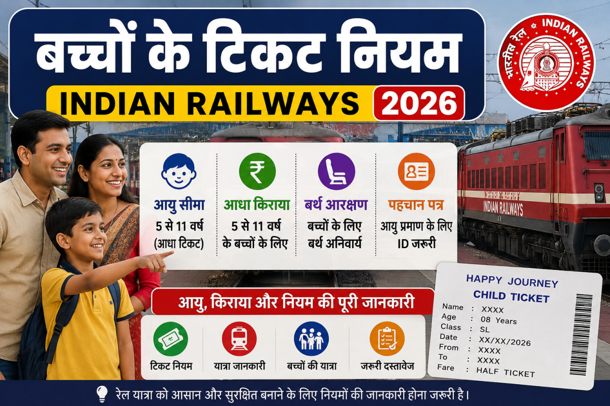 Indian Railways Child Ticket Rules: Age, Price & Berth Guide | बच्चों के टिकट नियम