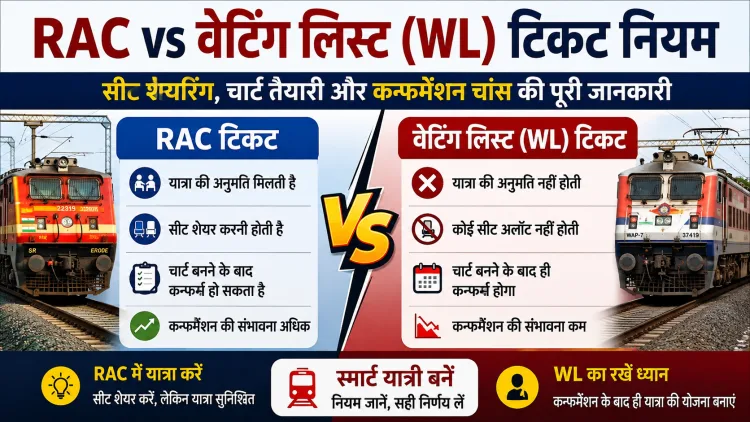 RAC vs Waiting List (WL) Tickets: Rules, Confirmation & Travel Guide | RAC बनाम वेटिंग लिस्ट टिकट: नियम, कन्फर्मेशन और यात्रा गाइड