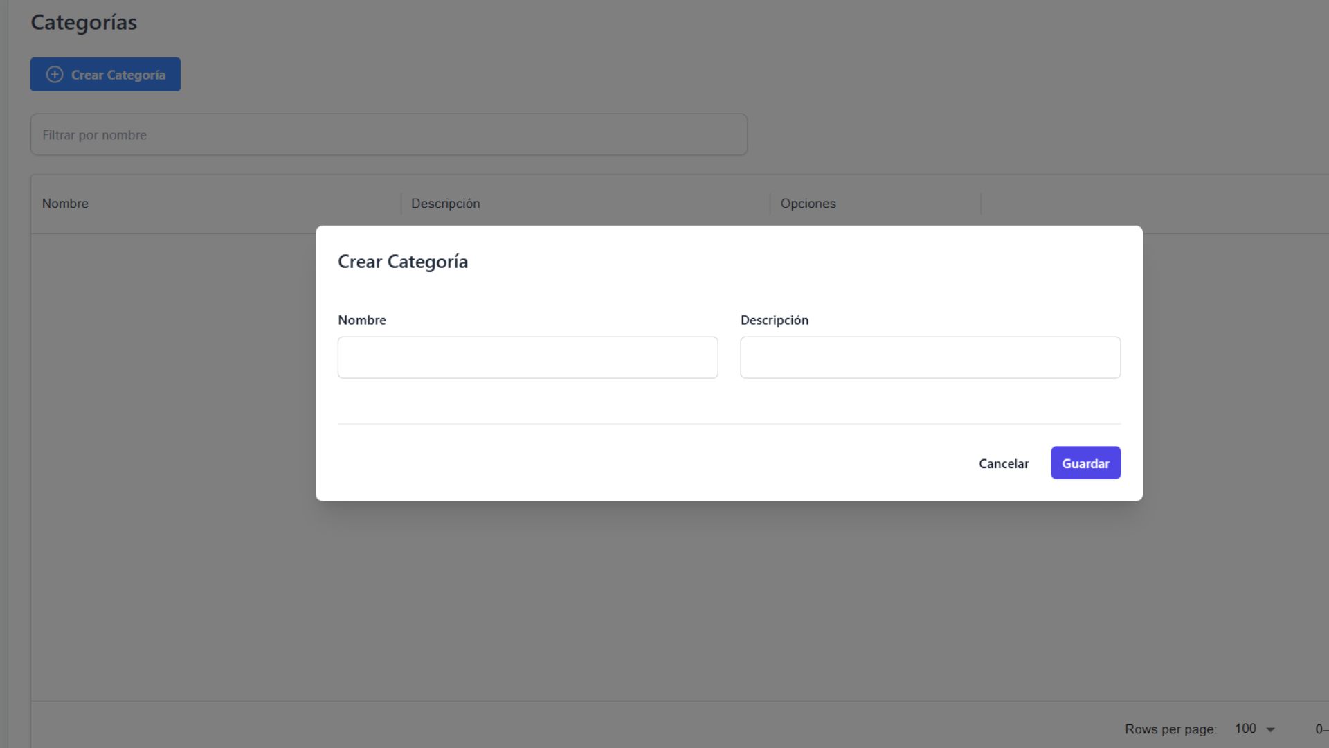 Crear Categoría