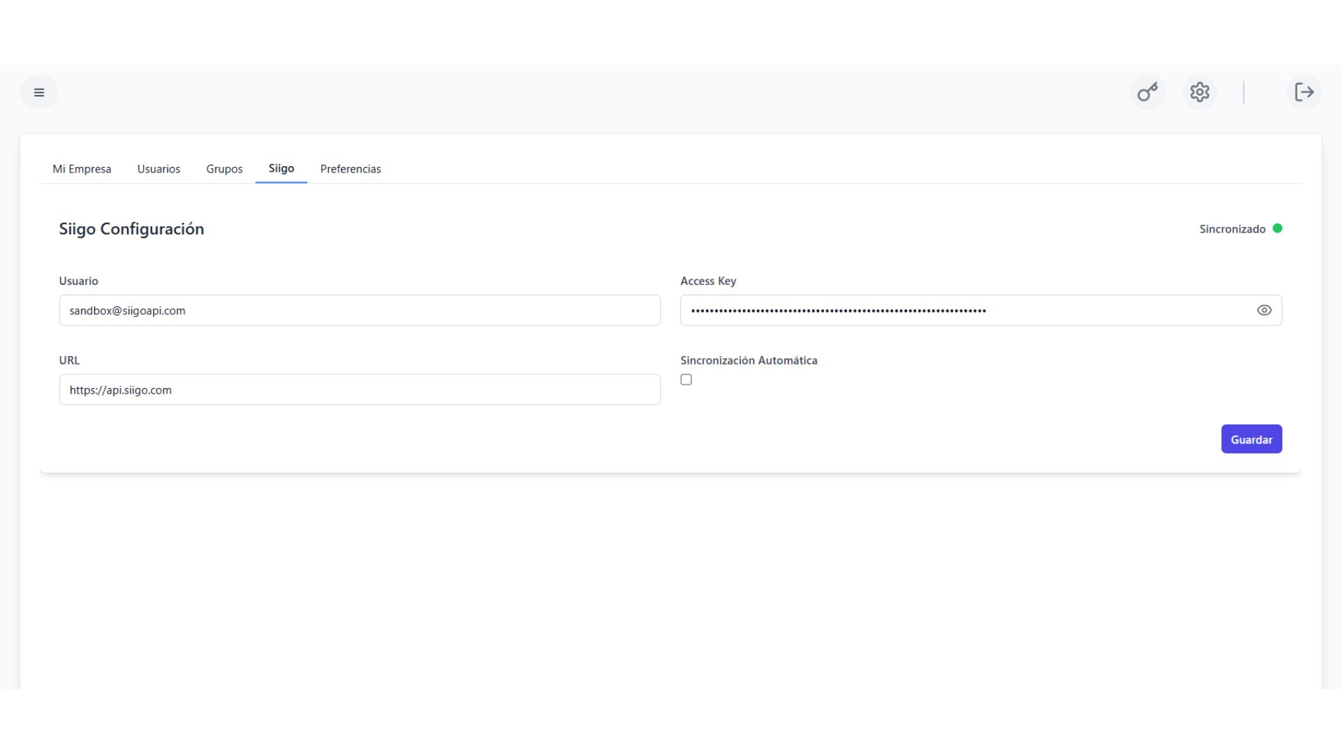 Configuración de Siigo