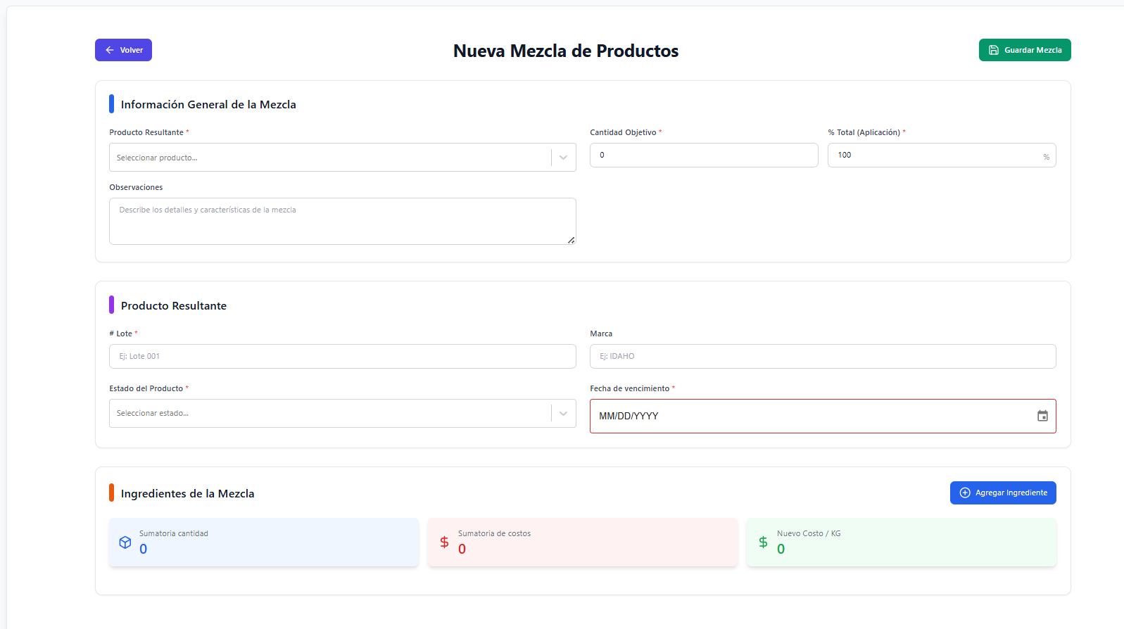 Proceso de Mezcla
