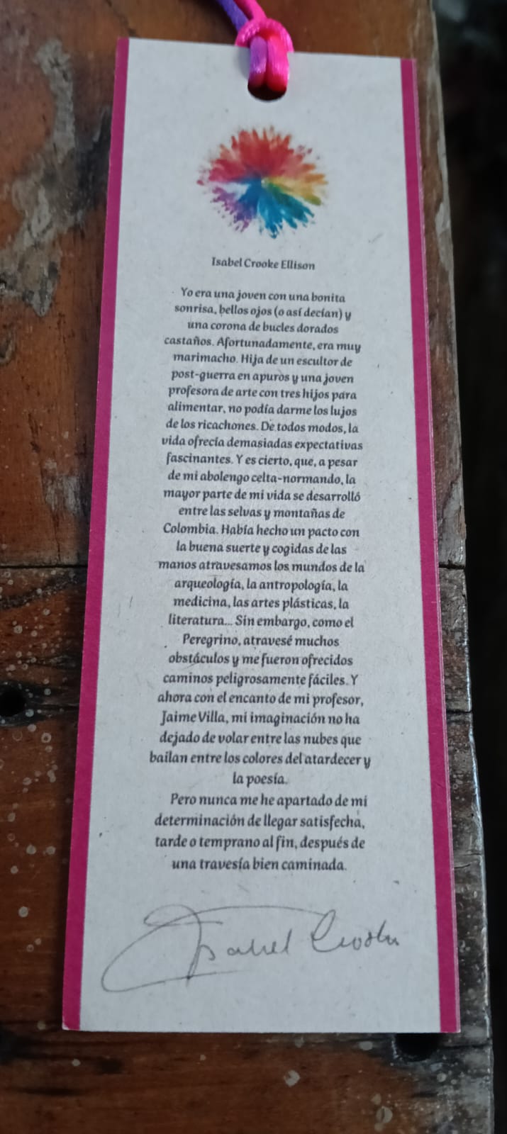 Marcapáginas del libro Tejidos de vida