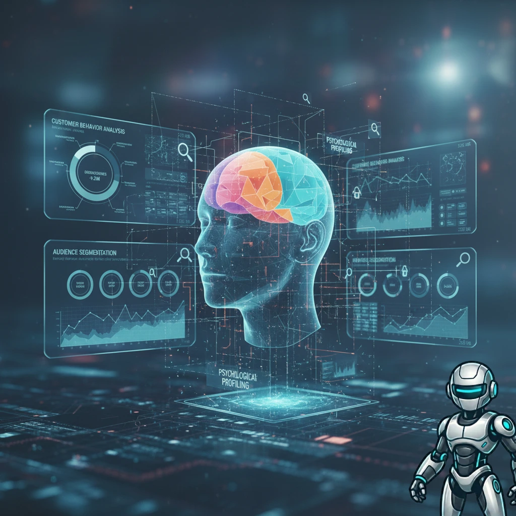 Data-Driven Targeting - AI analyzing customer behavior and audience segmentation