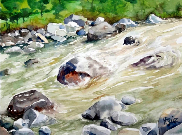 Proceso creativo con acuarela en Jizca