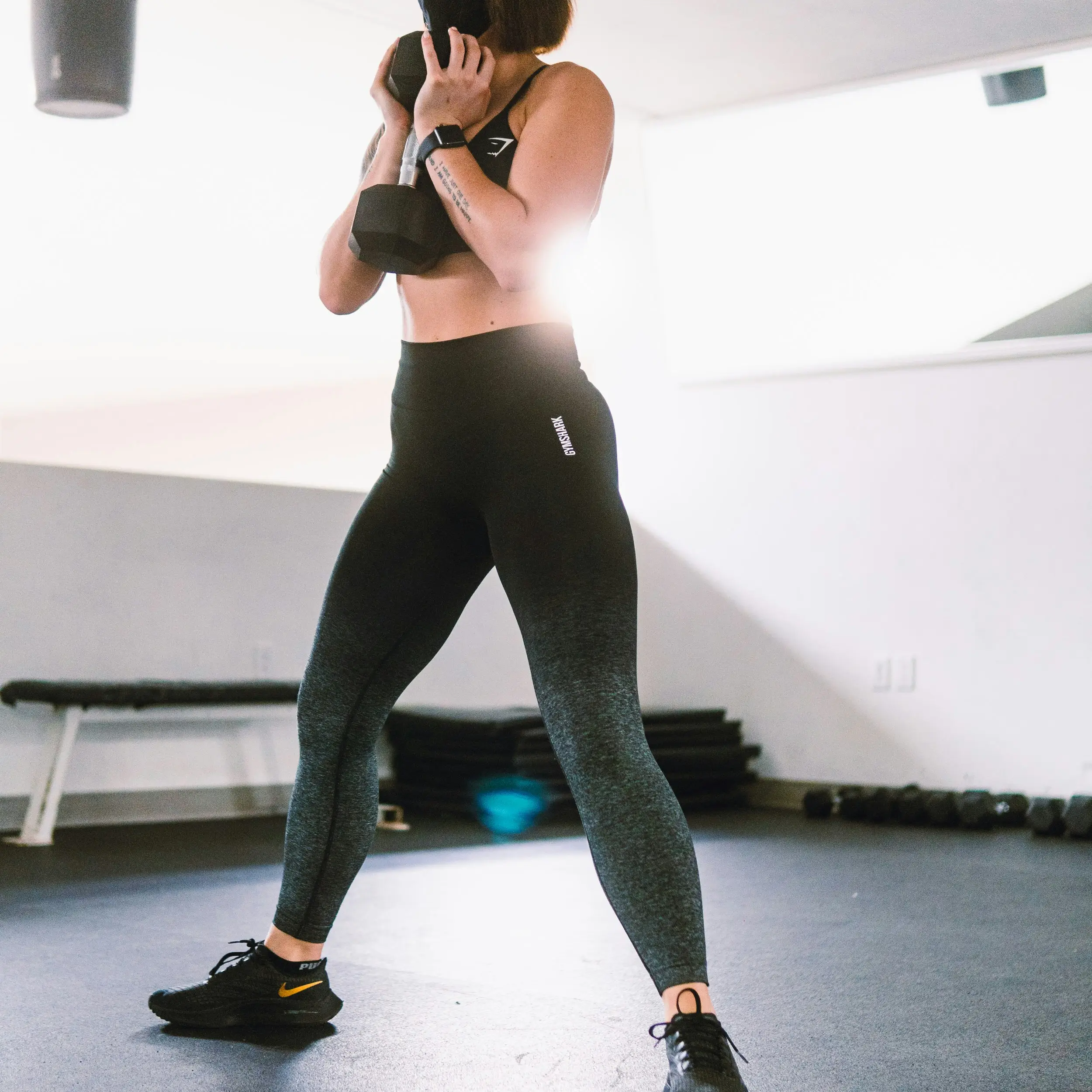 Black High Waist Running Leggings