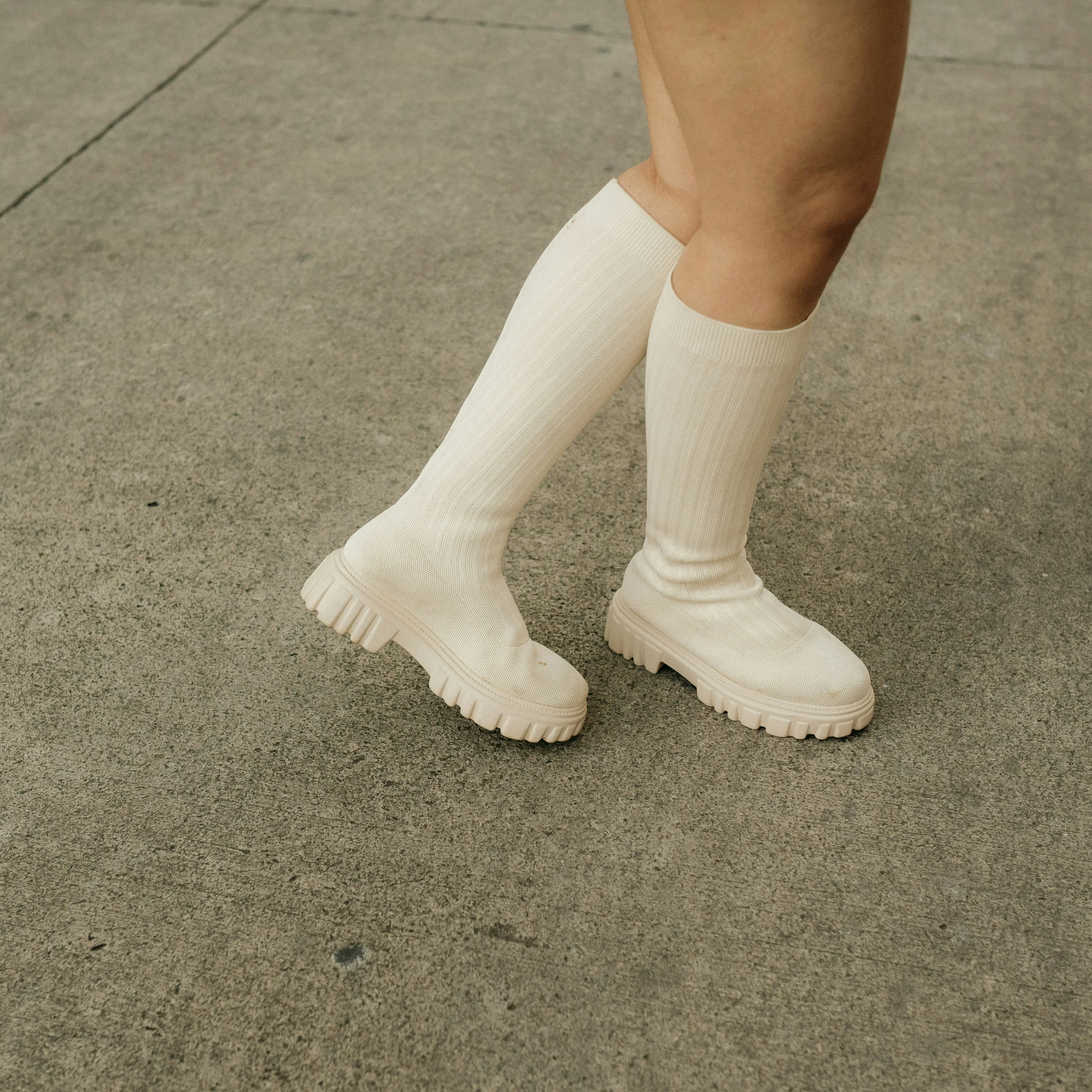 White calf-length socks