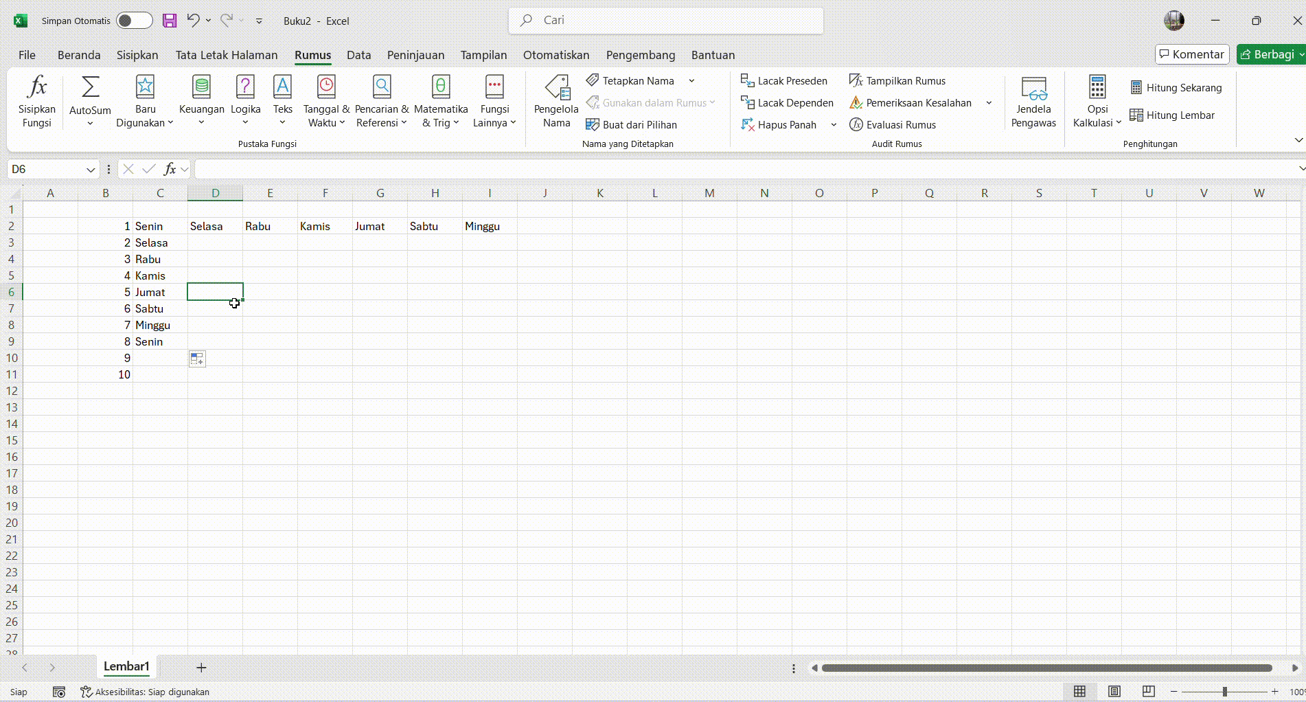 AutoFill Excel : Handle +