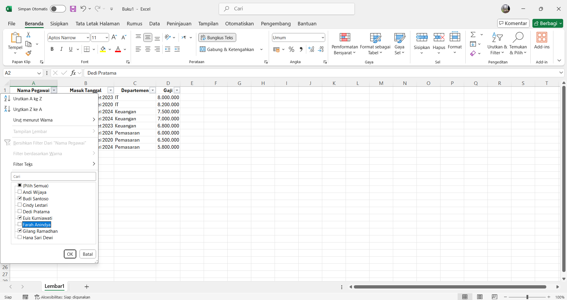 Filtering Data