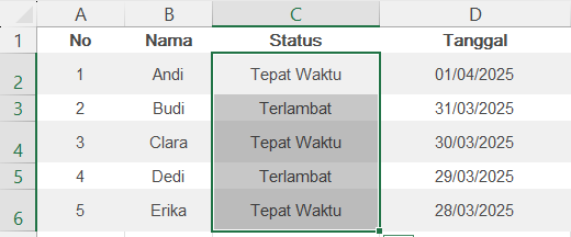 Seleksi Data yang akan diberi aturan