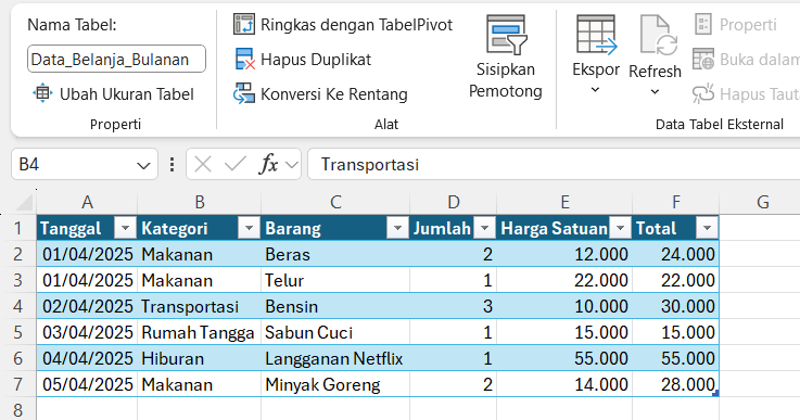 Mengubah Nama Tabel