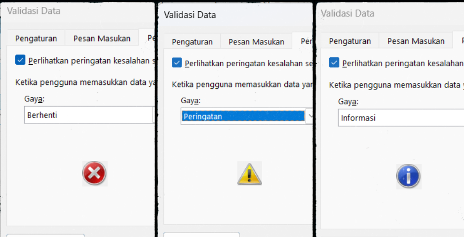 Error Alert dan Aksi