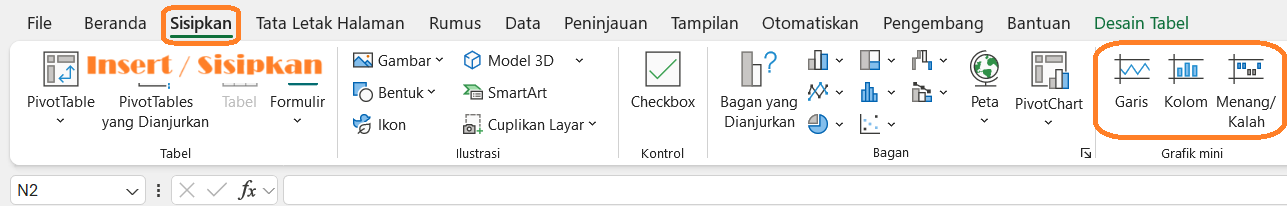 Membuat Sparkline di Excel #2