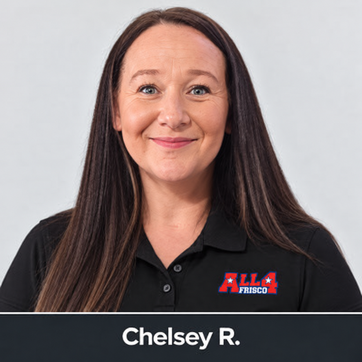 Coach Chelsey R. wearing an All 4 Frisco polo