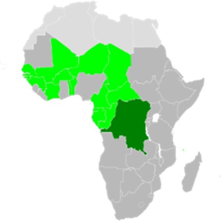 Carte de l'Afrique de l'Ouest et Centrale
