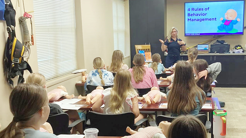 As part of its Community Risk Reduction Programs, Milton holds babysitting classes.