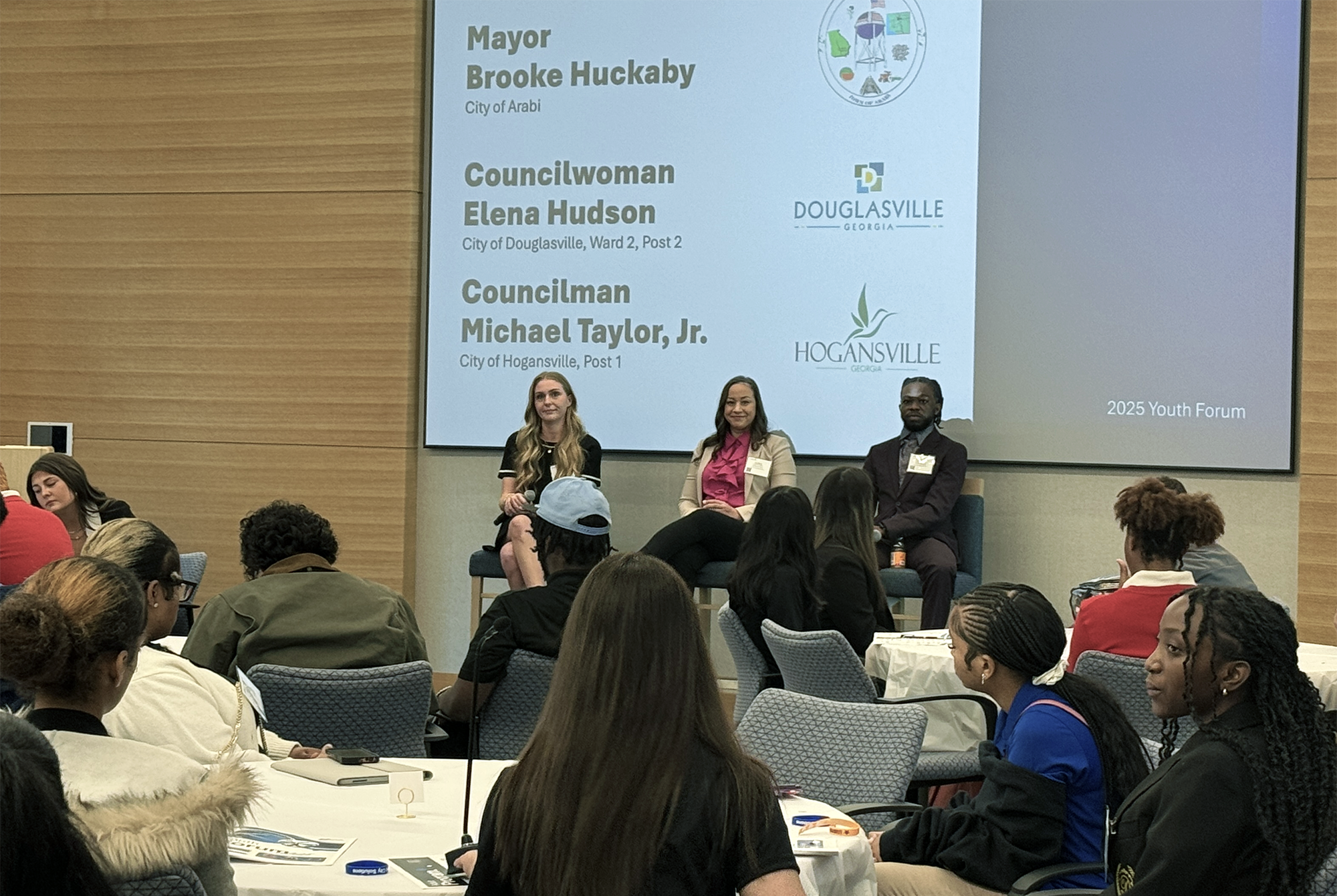 Youth council members heard from three city officials during the public service panel discussion during the 2025 Youth Forum held in Atlanta.