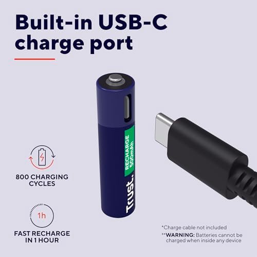 Vue 3 de Trust Piles Aaa Rechargeables
