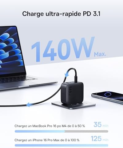 Vue 2 de Baseus Enerfill Chargeur Usb