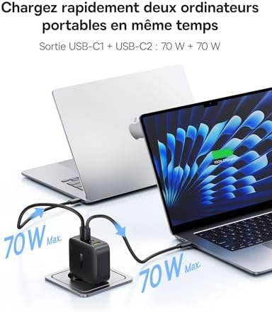 Vue 3 de Baseus Enerfill Chargeur Usb