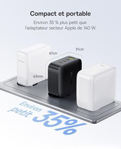 Vue 4 de Baseus Enerfill Chargeur Usb