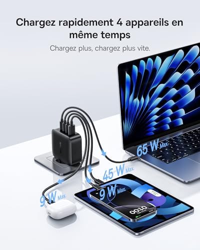 Vue 5 de Baseus Enerfill Chargeur Usb