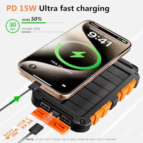 Vue 3 de Batterie Externe Solaire Mah