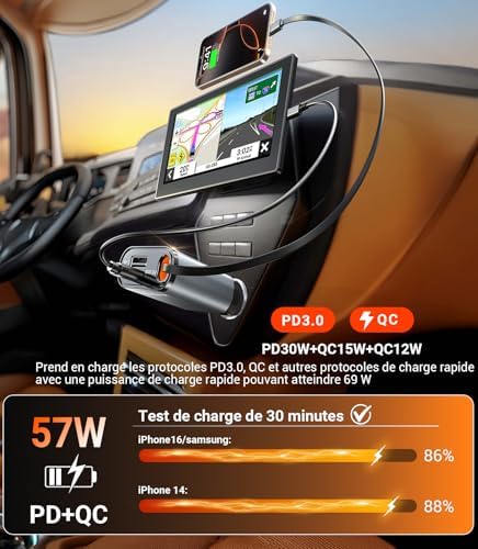 Vue 4 de En Retractable Chargeur Voitureultra